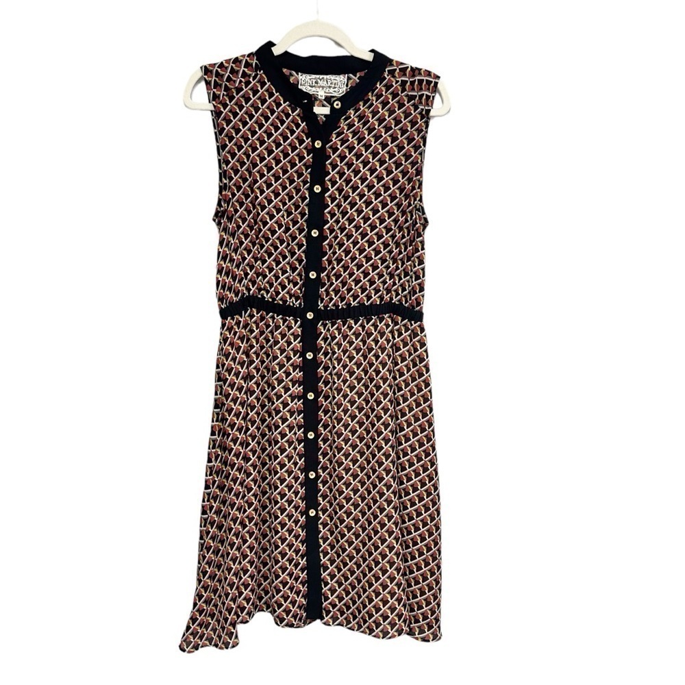 Pink Martini Geometric Patterned Lined Dress Size M